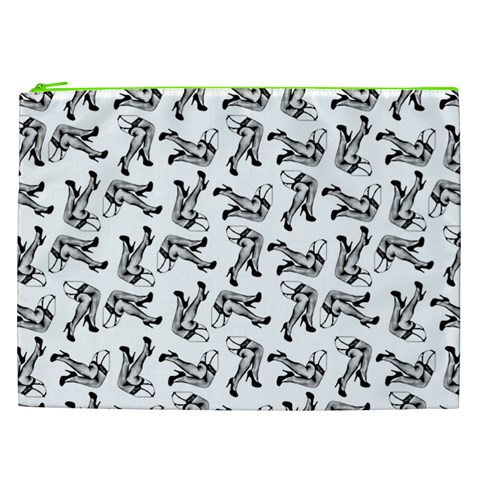 Erotic Pants Motif Black And White Graphic Pattern Black Backgrond Cosmetic Bag (XXL) from ArtsNow.com Front