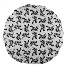 Erotic Pants Motif Black And White Graphic Pattern Black Backgrond Large 18  Premium Round Cushions from ArtsNow.com Front