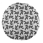 Erotic Pants Motif Black And White Graphic Pattern Black Backgrond Large 18  Premium Round Cushions