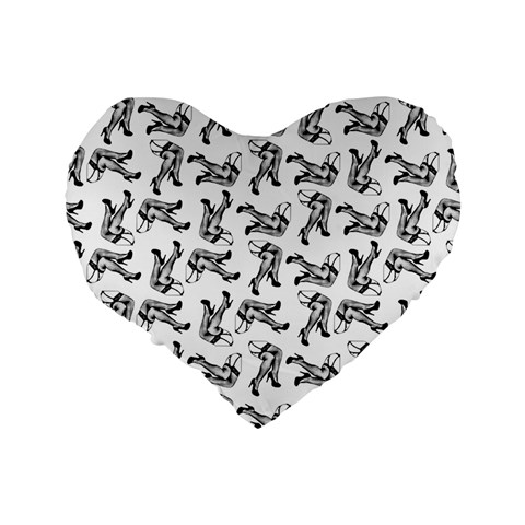 Erotic Pants Motif Black And White Graphic Pattern Black Backgrond Standard 16  Premium Heart Shape Cushions from ArtsNow.com Back