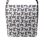 Erotic Pants Motif Black And White Graphic Pattern Black Backgrond Flap Closure Messenger Bag (L)