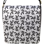 Erotic Pants Motif Black And White Graphic Pattern Black Backgrond Flap Closure Messenger Bag (S)