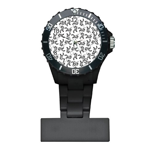 Erotic Pants Motif Black And White Graphic Pattern Black Backgrond Plastic Nurses Watch from ArtsNow.com Front