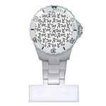 Erotic Pants Motif Black And White Graphic Pattern Black Backgrond Plastic Nurses Watch