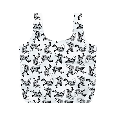 Erotic Pants Motif Black And White Graphic Pattern Black Backgrond Full Print Recycle Bag (M) from ArtsNow.com Front