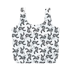 Erotic Pants Motif Black And White Graphic Pattern Black Backgrond Full Print Recycle Bag (M) from ArtsNow.com Front