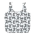 Erotic Pants Motif Black And White Graphic Pattern Black Backgrond Full Print Recycle Bag (L)