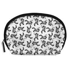 Erotic Pants Motif Black And White Graphic Pattern Black Backgrond Accessory Pouch (Large) from ArtsNow.com Front