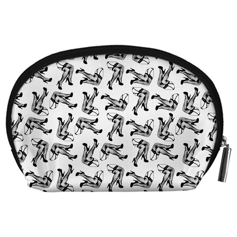 Erotic Pants Motif Black And White Graphic Pattern Black Backgrond Accessory Pouch (Large) from ArtsNow.com Back