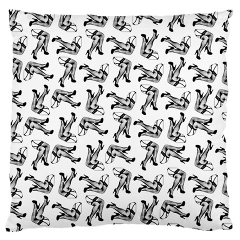 Erotic Pants Motif Black And White Graphic Pattern Black Backgrond Large Premium Plush Fleece Cushion Case (One Side) from ArtsNow.com Front