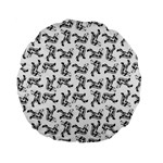 Erotic Pants Motif Black And White Graphic Pattern Black Backgrond Standard 15  Premium Flano Round Cushions