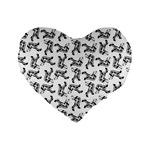 Erotic Pants Motif Black And White Graphic Pattern Black Backgrond Standard 16  Premium Flano Heart Shape Cushions