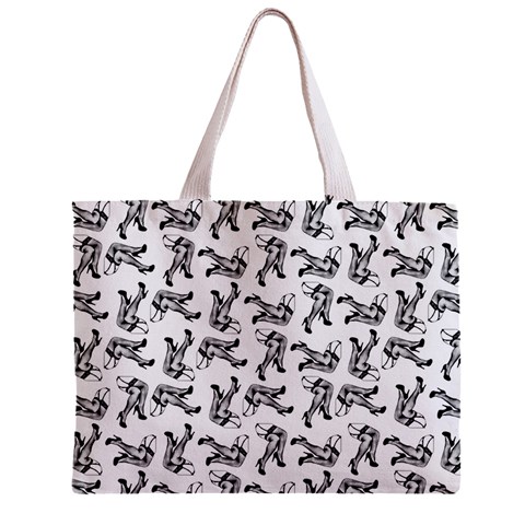 Erotic Pants Motif Black And White Graphic Pattern Black Backgrond Zipper Mini Tote Bag from ArtsNow.com Front