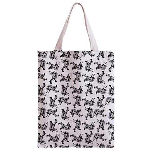 Erotic Pants Motif Black And White Graphic Pattern Black Backgrond Zipper Classic Tote Bag from ArtsNow.com Back