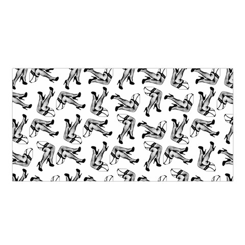 Erotic Pants Motif Black And White Graphic Pattern Black Backgrond Satin Shawl 45  x 80  from ArtsNow.com Front