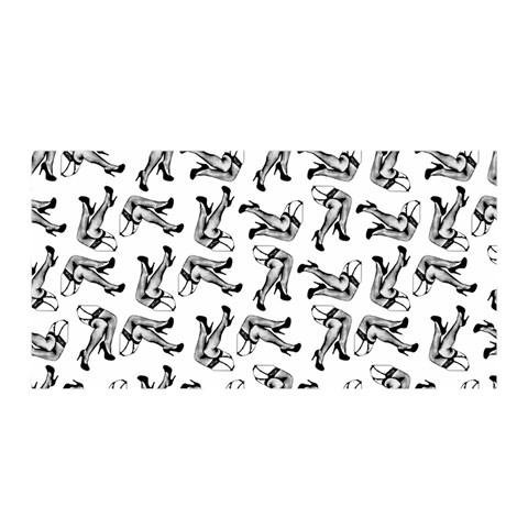 Erotic Pants Motif Black And White Graphic Pattern Black Backgrond Satin Wrap 35  x 70  from ArtsNow.com Front