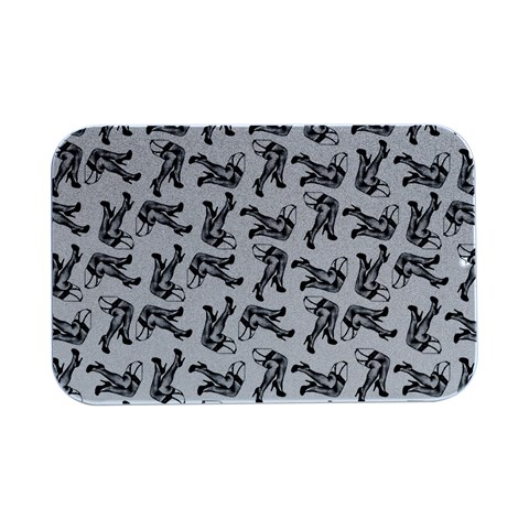 Erotic Pants Motif Black And White Graphic Pattern Black Backgrond Open Lid Metal Box (Silver)   from ArtsNow.com Front