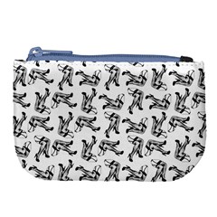 Erotic Pants Motif Black And White Graphic Pattern Black Backgrond Large Coin Purse from ArtsNow.com Front