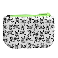 Erotic Pants Motif Black And White Graphic Pattern Black Backgrond Large Coin Purse from ArtsNow.com Back