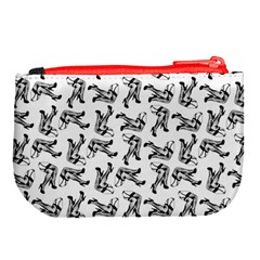 Erotic Pants Motif Black And White Graphic Pattern Black Backgrond Large Coin Purse from ArtsNow.com Back