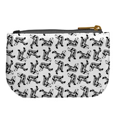 Erotic Pants Motif Black And White Graphic Pattern Black Backgrond Large Coin Purse from ArtsNow.com Back