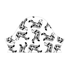 Erotic Pants Motif Black And White Graphic Pattern Black Backgrond Short Sleeve V Left Sleeve