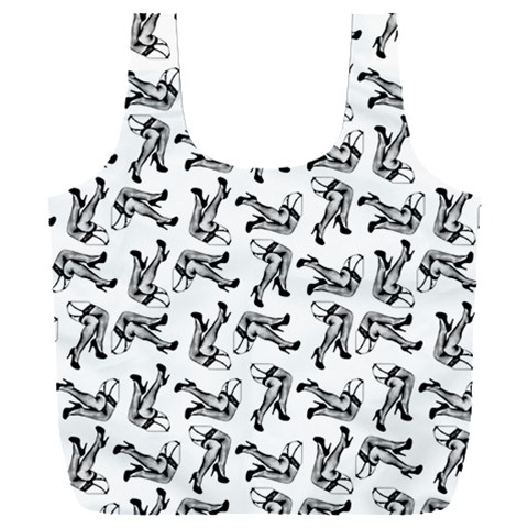 Erotic Pants Motif Black And White Graphic Pattern Black Backgrond Full Print Recycle Bag (XXL) from ArtsNow.com Front