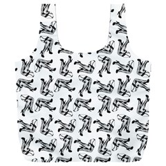 Erotic Pants Motif Black And White Graphic Pattern Black Backgrond Full Print Recycle Bag (XXL) from ArtsNow.com Front