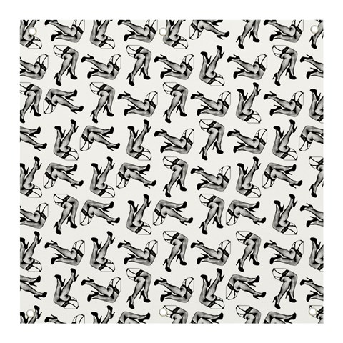 Erotic Pants Motif Black And White Graphic Pattern Black Backgrond Banner and Sign 3  x 3  from ArtsNow.com Front