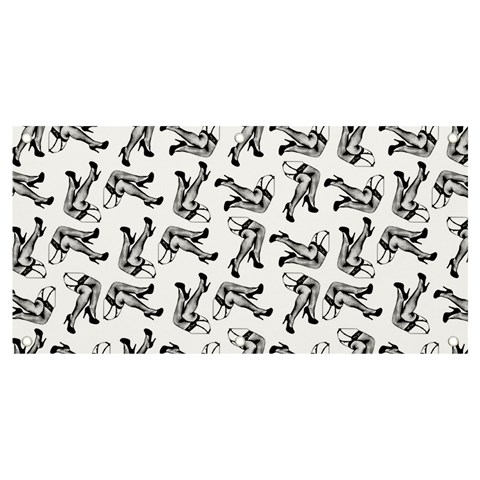 Erotic Pants Motif Black And White Graphic Pattern Black Backgrond Banner and Sign 4  x 2  from ArtsNow.com Front