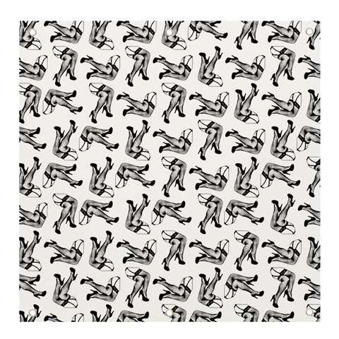 Erotic Pants Motif Black And White Graphic Pattern Black Backgrond Banner and Sign 4  x 4  from ArtsNow.com Front