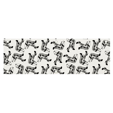 Erotic Pants Motif Black And White Graphic Pattern Black Backgrond Banner and Sign 6  x 2  from ArtsNow.com Front