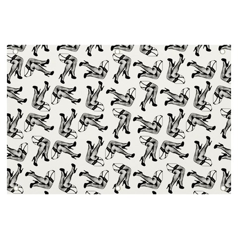 Erotic Pants Motif Black And White Graphic Pattern Black Backgrond Banner and Sign 6  x 4  from ArtsNow.com Front