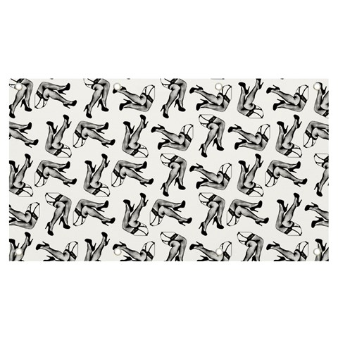 Erotic Pants Motif Black And White Graphic Pattern Black Backgrond Banner and Sign 7  x 4  from ArtsNow.com Front