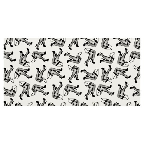 Erotic Pants Motif Black And White Graphic Pattern Black Backgrond Banner and Sign 8  x 4  from ArtsNow.com Front