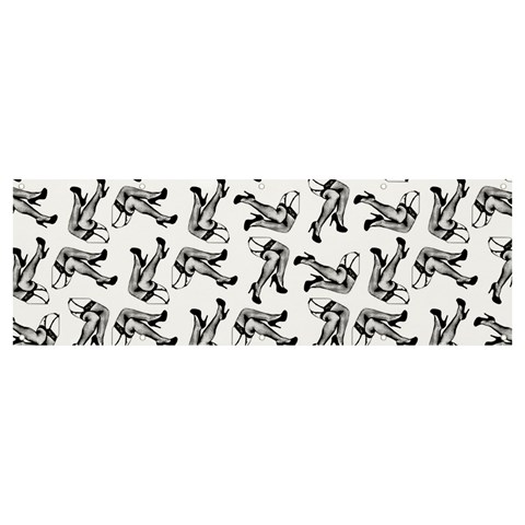 Erotic Pants Motif Black And White Graphic Pattern Black Backgrond Banner and Sign 12  x 4  from ArtsNow.com Front