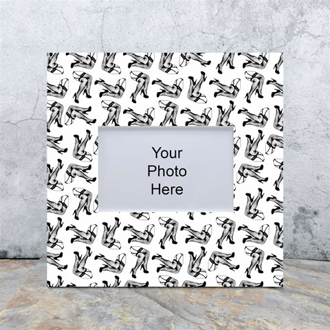 Erotic Pants Motif Black And White Graphic Pattern Black Backgrond White Box Photo Frame 4  x 6  from ArtsNow.com Front