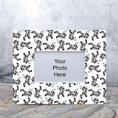 Erotic Pants Motif Black And White Graphic Pattern Black Backgrond White Tabletop Photo Frame 4 x6  from ArtsNow.com Front