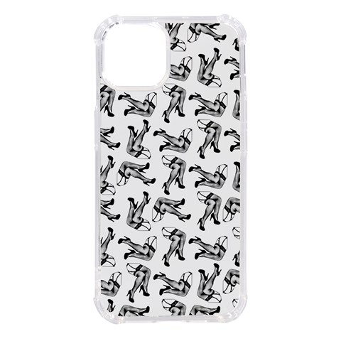 Erotic Pants Motif Black And White Graphic Pattern Black Backgrond iPhone 14 TPU UV Print Case from ArtsNow.com Front