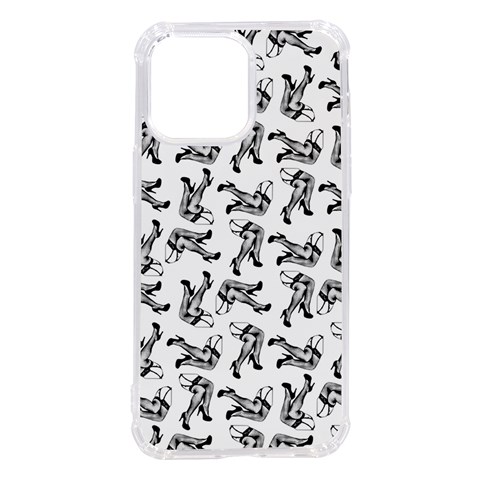 Erotic Pants Motif Black And White Graphic Pattern Black Backgrond iPhone 14 Pro Max TPU UV Print Case from ArtsNow.com Front