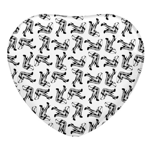 Erotic Pants Motif Black And White Graphic Pattern Black Backgrond Heart Glass Fridge Magnet (4 pack) from ArtsNow.com Front