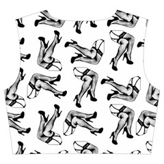 Erotic Pants Motif Black And White Graphic Pattern Black Backgrond Trumpet Sleeve Cropped Top from ArtsNow.com Back