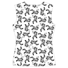 Erotic Pants Motif Black And White Graphic Pattern Black Backgrond Women s Cut Out Long Sleeve T Back