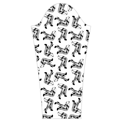 Erotic Pants Motif Black And White Graphic Pattern Black Backgrond Women s Cut Out Long Sleeve T Sleeve Left