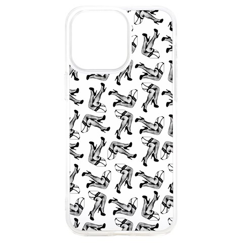 Erotic Pants Motif Black And White Graphic Pattern Black Backgrond iPhone 15 Plus TPU UV Print Case from ArtsNow.com Front