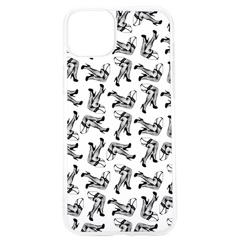 Erotic Pants Motif Black And White Graphic Pattern Black Backgrond iPhone 15 Pro TPU UV Print Case from ArtsNow.com Front