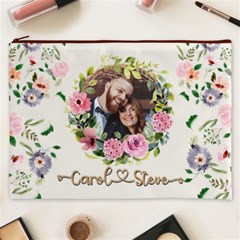 Personalized Floral wreath Love Photo Name Cosmetic Bag Cosmetic Bag (XXXL) from ArtsNow.com Front