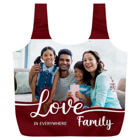 Personalized Love Family Photo Recycle Bag Full Print Recycle Bag (XXXL) from ArtsNow.com Front