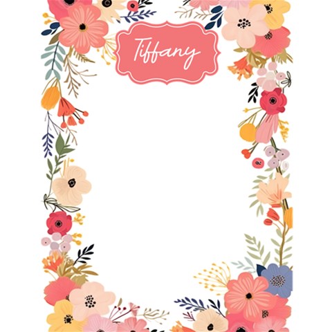 Personalized Floral Graphic Any Text Name Large Memo Pad Large Memo Pads from ArtsNow.com 4.125 x5.5  Memopad