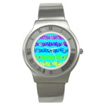 Abstract Design Pattern Stainless Steel Watch